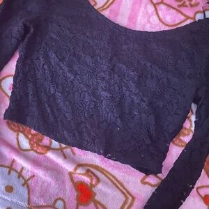 Forever 21 Black Lace Crop Top
